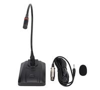 FSAKLPXOV Gooseneck Condenser Microphone, Wired Desktop Microphone with 6.35mm Jack, Flexible Adjustable Neck for Broadcasting, Conferences and Lectures, Heart - Shaped Pickup Pattern, ABS