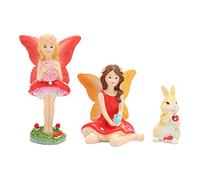 FSAKLPXOV Miniature Fairy Figurines, Hand Painted Resin Rabbit Fairy Sculpture, Exquisitely Crafted Garden Decor with Sun and Water Coating, Fairy Garden Set Accessories for Indoor