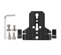 FSAKLPXOV Multipurpose Camera Base Plate with 15mm Rod Rail Clamp, Aluminum Alloy DSLR Rig Support System, Compatible with Shoulder Mounts and Stabilizers for Video Cameras