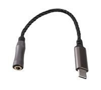 FSAKLPXOV Type C to 3.5mm Headphone Amplifier Adapter, Wireless - Free HiFi DAC Cable, 120dB SNR, 32bit/384kHz & DSD256 Decoding, Silver - Plated Copper Wire, for Android Phones and PCs (Black)
