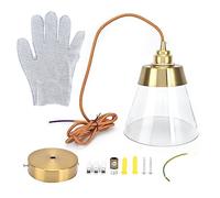 FSAKLPXOV Vin Pendant, ing Lamp with Blown Glass Shade, B h E27 Lamp Holder for Island Dining Room Bedroom Li Room, to Inl en Fix