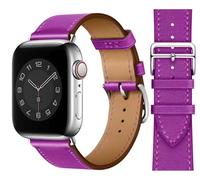 Fsavlroy Leather Strap Compatible with Apple Watch Band 40mm 41mm 42mm,Genuine Leather Replacement Bands for iWatch Series 11/10/9/8/7/6/5/4/SE Women Men,Purple