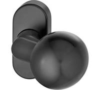 FSB 0 07 0846 22801 0810 Door Knob Fixed Diameter 50 mm Offset on Rosette Door Knob Aluminium Black Matt 070846 Silver