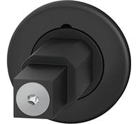 FSB 0 15 1720 08501 0810 Mini Plug, Round, Adapter with Rosette Handle, Door Thickness Black, Silver, Türstärke 39-48 mm, Aluminium Schwarz matt
