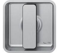 FSB 0 42 4263 00000 6443 Stainless Steel Square Shell Sliding Door with Fixed Handle, Matte, Silver