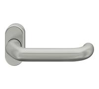 FSB 0 97 0625 01143 6204 Door Handle with Rosette Oval Universal and Retaining Spring, Door Handle for Frame Doors, Matte Stainless Steel, 970625011, Silver