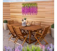 FSC® 100% Certified Acacia Hardwood Furniture Set with Extendable Table & 6 Chairs