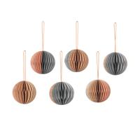FSC Paper Christmas Baubles - Set of 6 Multicoloured one size