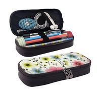 FSCEV Atomic Stars Pattern Leather Pencil Case Stationery Portable Multifunctional Storage Bag Academy Supplies