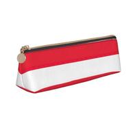 FSCEV Austrian Flag Leather Pencil Case Lightweight Small Pencils Cases Stationery Bag