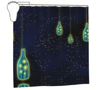 FSCEV Beautiful Bottle Of Under The Night Sky Shower Curtain 72x72in Bathroom Bathtub Supplies Protecting Privacy Long Shower Curtain