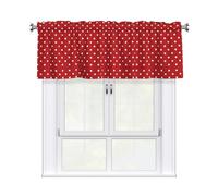 FSCEV Big White Dot Curtains With Short Poles 54x18in For Small Window Fancy Window Valance Home Decoration