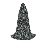FSCEV Black And White Leopard Hooded Cape For Teenagers Grim Reaper Vampire Witch Carnival Halloween Wizard Costume