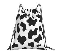 FSCEV Black & White Leopard Drawstring Bags Gym Bag Leisure Daily Backpack Hiking Travel Backpack