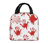 FSCEV Bloody Handprints Lunch Bag Handheld Bento Bag Picnic Miscellaneous Shopping Bag