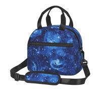 FSCEV Blue Universe Space Galaxy Lunch Bag Reusable Hand Carried Crossbody Warm Fresh-Keeping Bag