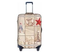 FSCEV Boat Beach Starfish Shell Trolley Suitcase Protective Cover Business Travel Luggage Protector Fashion 18-32 Inches