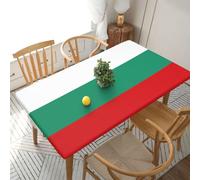 FSCEV Bulgarian Flag Elastic Edged Table Cover Elastic Band Closure Brunch Buffet Coffee Shop Barbecue