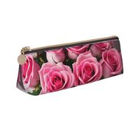 FSCEV Bunch of Flowers in A Vase Leather Pencil Case Lightweight Small Pencils Cases Stationery Bag