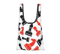 FSCEV Chess Pattern Reusable Grocery Shopping Bag Utility Tote Cart Organizer Multi-Purpose Storage Pouch
