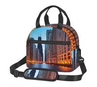 FSCEV Chicago Illinois USA Lunch Bag Reusable Hand Carried Crossbody Warm Fresh-Keeping Bag