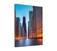 FSCEV Chicago Illinois Usa Painting 8x10in Wall Decor Canvas Oil Painting Home Office Decorations