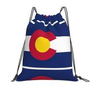 FSCEV Colorado State Flag Drawstring Bags Gym Bag Leisure Daily Backpack Hiking Travel Backpack
