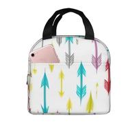FSCEV Colorful Hand Drawn Art Lunch Bag Handheld Bento Bag Picnic Miscellaneous Shopping Bag