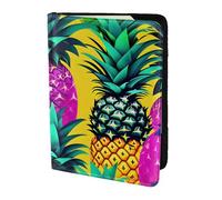 FSCEV Colorful Pineapple Passport Holder Passport Cover Blocking Travel Accessories Leather Card Case Cover