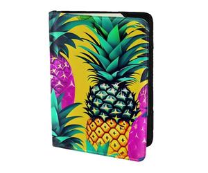 FSCEV Colorful Pineapple Passport Holder Passport Cover Blocking Travel Accessories Leather Card Case Cover