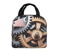 FSCEV Cool Steampunk Gears Lunch Bag Handheld Bento Bag Picnic Miscellaneous Shopping Bag