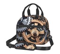 FSCEV Cool Steampunk Gears Lunch Bag Reusable Hand Carried Crossbody Warm Fresh-Keeping Bag