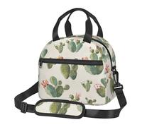 FSCEV Cute Cactus Lunch Bag Reusable Hand Carried Crossbody Warm Fresh-Keeping Bag