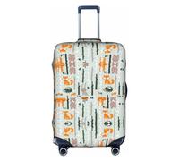 FSCEV Cute Fox Bear Bird Tree Trolley Suitcase Protective Cover Business Travel Luggage Protector Fashion 18-32 Inches