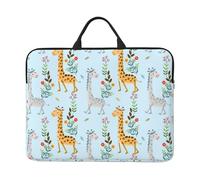 FSCEV Cute Giraffe Flowers 14 Inches Laptop Sleeve Compatible Protective Case With Zipper Classic Portable Handle
