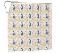 FSCEV Cute Giraffe Shower Curtain 72x72in Bathroom Bathtub Supplies Protecting Privacy Long Shower Curtain