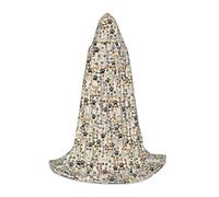 FSCEV Dog Bones Paw Hooded Cape For Teenagers Grim Reaper Vampire Witch Carnival Halloween Wizard Costume