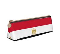 FSCEV Egyptian Flag Leather Pencil Case Lightweight Small Pencils Cases Stationery Bag
