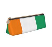 FSCEV Flag of Cote D'Ivoire Leather Pencil Case Lightweight Small Pencils Cases Stationery Bag
