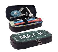 FSCEV Formulas Shapes Theory Math Leather Pencil Case Stationery Portable Multifunctional Storage Bag Academy Supplies