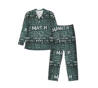 FSCEV Formulas Shapes Theory Math Men'S Long-Sleeved Pajama Set Daily Loungewear Nighttime Sleep Essentials Black