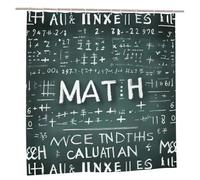 FSCEV Formulas Shapes Theory Math Shower Curtain 72x72in Bathroom Bathtub Supplies Protecting Privacy Long Shower Curtain