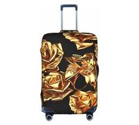 FSCEV Gold Rose Pattern Trolley Suitcase Protective Cover Business Travel Luggage Protector Fashion 18-32 Inches
