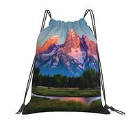 FSCEV Grand Teton National Park Drawstring Bags Gym Bag Leisure Daily Backpack Hiking Travel Backpack