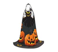FSCEV Halloween Moon Bat Pumpkin Hooded Cape For Teenagers Grim Reaper Vampire Witch Carnival Halloween Wizard Costume