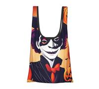 FSCEV Happy Halloween Reusable Grocery Shopping Bag Utility Tote Cart Organizer Multi-Purpose Storage Pouch