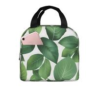 FSCEV Herb Plant Leaf Lunch Bag Handheld Bento Bag Picnic Miscellaneous Shopping Bag