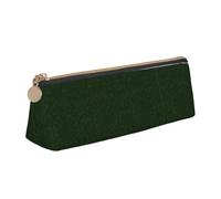 FSCEV Hunter Green Floral Petals Pattern Leather Pencil Case Lightweight Small Pencils Cases Stationery Bag