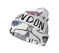 FSCEV I Love London Knitted Hat Cold Winter Hats Warm Unisex Classic Home and Working Outdoor Activities Black