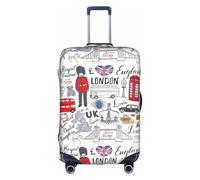 FSCEV I Love London Trolley Suitcase Protective Cover Business Travel Luggage Protector Fashion 18-32 Inches